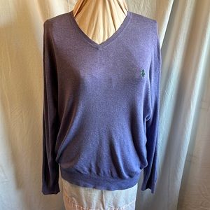 Polo Ralph Lauren Pima Cotton V-Neck Sweater Mens Size XL Mauve Long Sleeves